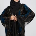 Luxury Midnight Aurora Three Piece Abaya Set – Teal - LIMITED EDITION