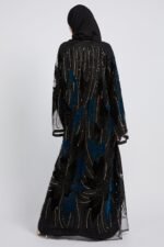 Luxury Midnight Aurora Three Piece Abaya Set – Teal - LIMITED EDITION - Image 3